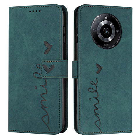 Funda de Cuero Cartera con Soporte Carcasa Y03X para Realme 11 Pro+ Plus 5G Verde