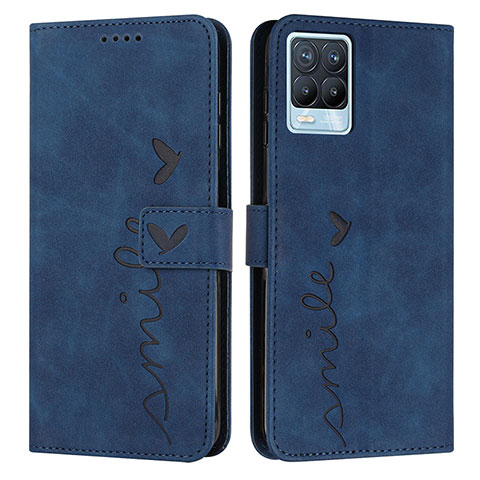 Funda de Cuero Cartera con Soporte Carcasa Y03X para Realme 8 4G Azul