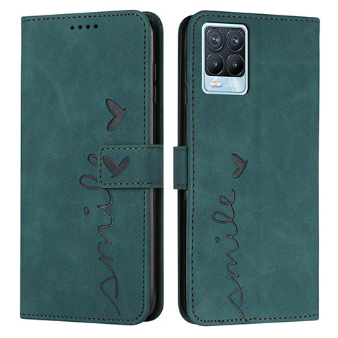 Funda de Cuero Cartera con Soporte Carcasa Y03X para Realme 8 4G Verde