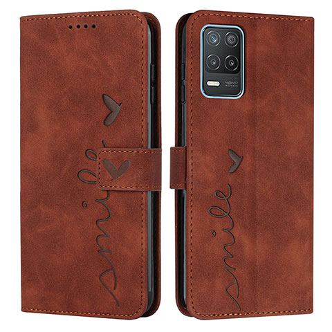 Funda de Cuero Cartera con Soporte Carcasa Y03X para Realme 8s 5G Marron