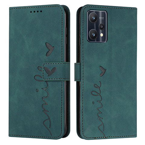 Funda de Cuero Cartera con Soporte Carcasa Y03X para Realme 9 4G Verde