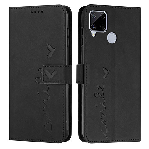 Funda de Cuero Cartera con Soporte Carcasa Y03X para Realme C25S Negro