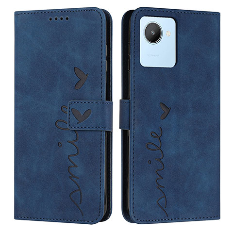 Funda de Cuero Cartera con Soporte Carcasa Y03X para Realme C30s Azul