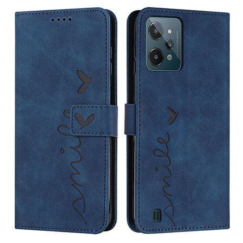 Funda de Cuero Cartera con Soporte Carcasa Y03X para Realme C31 Azul