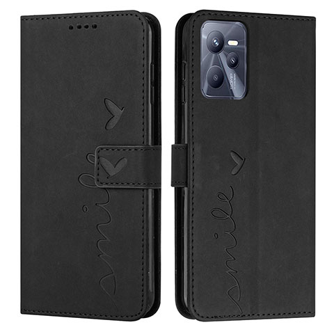 Funda de Cuero Cartera con Soporte Carcasa Y03X para Realme C35 Negro