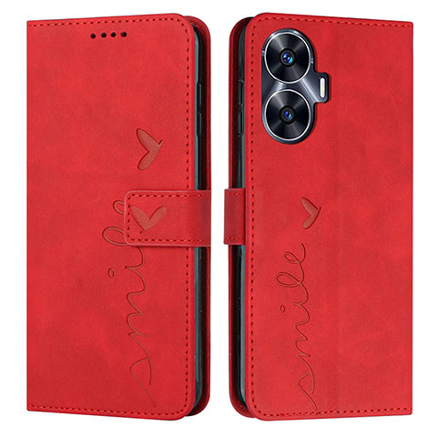 Funda de Cuero Cartera con Soporte Carcasa Y03X para Realme Narzo N55 Rojo