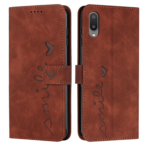 Funda de Cuero Cartera con Soporte Carcasa Y03X para Samsung Galaxy A02 Marron