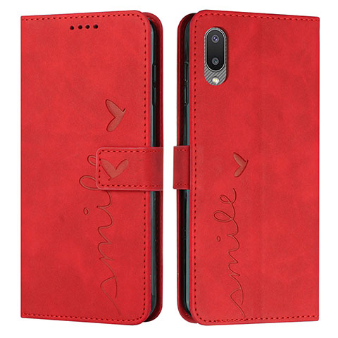 Funda de Cuero Cartera con Soporte Carcasa Y03X para Samsung Galaxy A02 Rojo