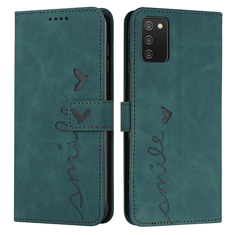 Funda de Cuero Cartera con Soporte Carcasa Y03X para Samsung Galaxy A03s Verde