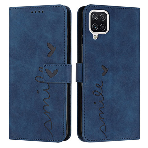 Funda de Cuero Cartera con Soporte Carcasa Y03X para Samsung Galaxy A12 Nacho Azul