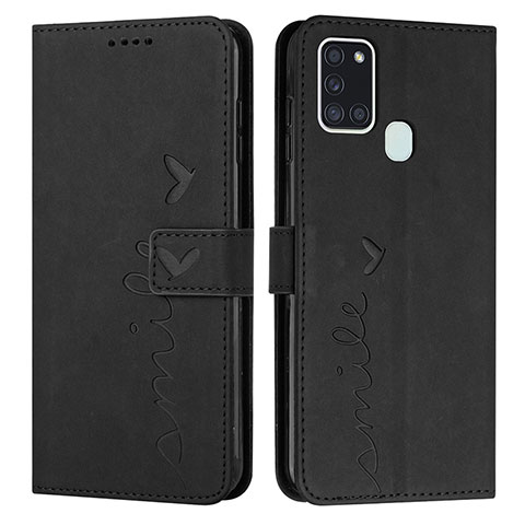 Funda de Cuero Cartera con Soporte Carcasa Y03X para Samsung Galaxy A21s Negro