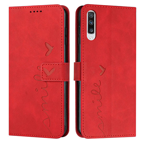 Funda de Cuero Cartera con Soporte Carcasa Y03X para Samsung Galaxy A30S Rojo