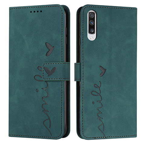 Funda de Cuero Cartera con Soporte Carcasa Y03X para Samsung Galaxy A50S Verde