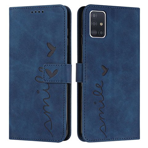 Funda de Cuero Cartera con Soporte Carcasa Y03X para Samsung Galaxy A51 4G Azul