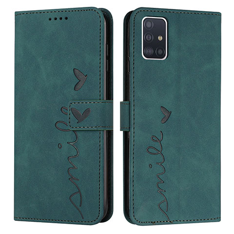 Funda de Cuero Cartera con Soporte Carcasa Y03X para Samsung Galaxy A51 4G Verde