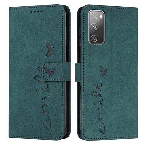 Funda de Cuero Cartera con Soporte Carcasa Y03X para Samsung Galaxy S20 FE 4G Verde