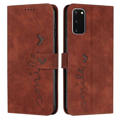 Funda de Cuero Cartera con Soporte Carcasa Y03X para Samsung Galaxy S20 Marron