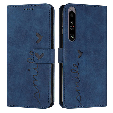 Funda de Cuero Cartera con Soporte Carcasa Y03X para Sony Xperia 1 IV SO-51C Azul