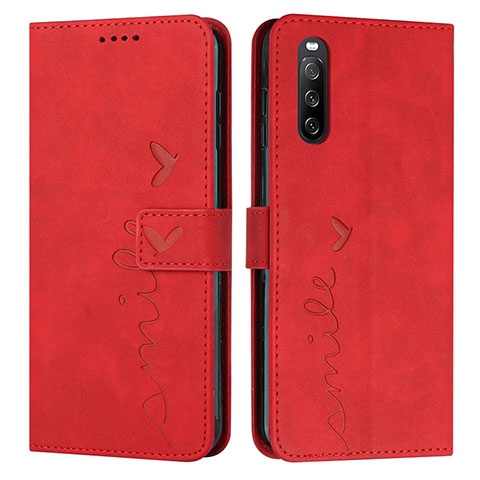 Funda de Cuero Cartera con Soporte Carcasa Y03X para Sony Xperia 10 IV Rojo