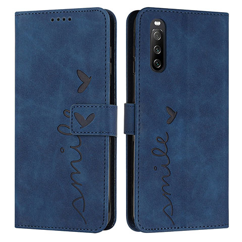 Funda de Cuero Cartera con Soporte Carcasa Y03X para Sony Xperia 10 IV SO-52C Azul