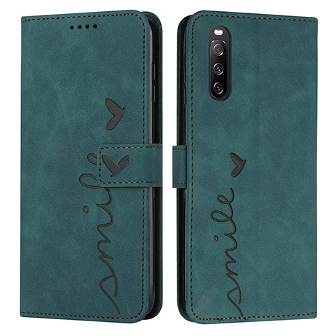 Funda de Cuero Cartera con Soporte Carcasa Y03X para Sony Xperia 10 IV SOG07 Verde