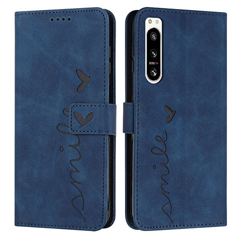 Funda de Cuero Cartera con Soporte Carcasa Y03X para Sony Xperia 5 IV Azul