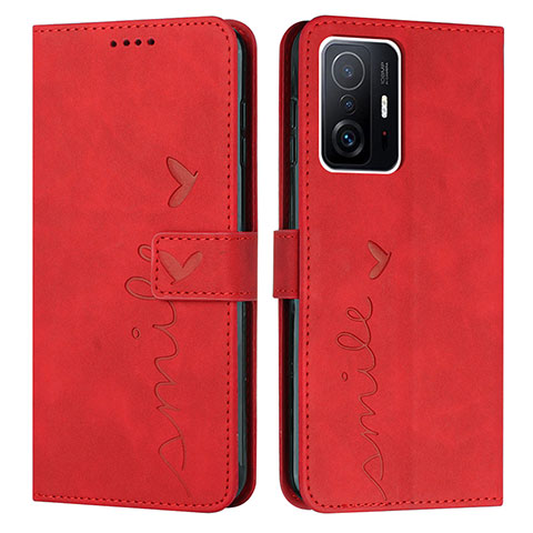 Funda de Cuero Cartera con Soporte Carcasa Y03X para Xiaomi Mi 11T Pro 5G Rojo