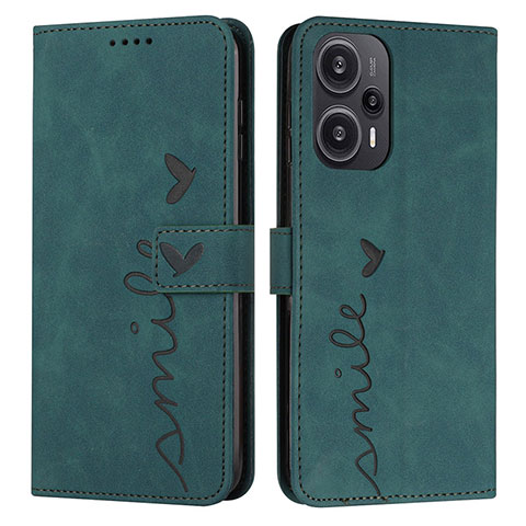 Funda de Cuero Cartera con Soporte Carcasa Y03X para Xiaomi Poco F5 5G Verde