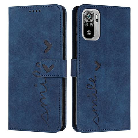 Funda de Cuero Cartera con Soporte Carcasa Y03X para Xiaomi Poco M5S Azul