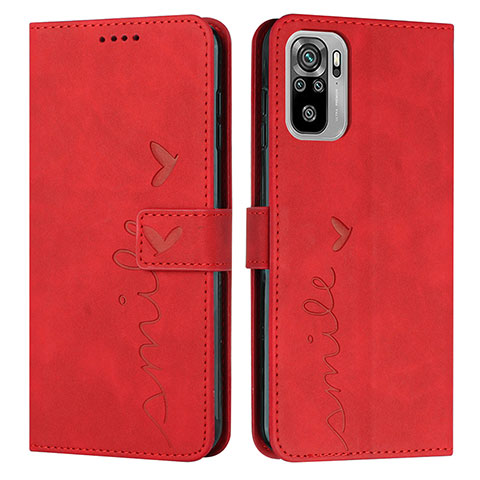 Funda de Cuero Cartera con Soporte Carcasa Y03X para Xiaomi Poco M5S Rojo