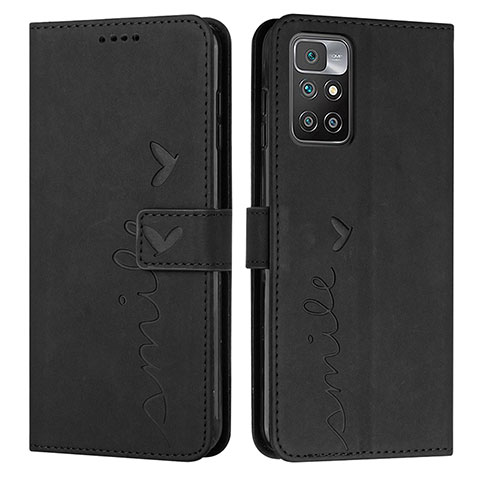 Funda de Cuero Cartera con Soporte Carcasa Y03X para Xiaomi Redmi 10 (2022) Negro