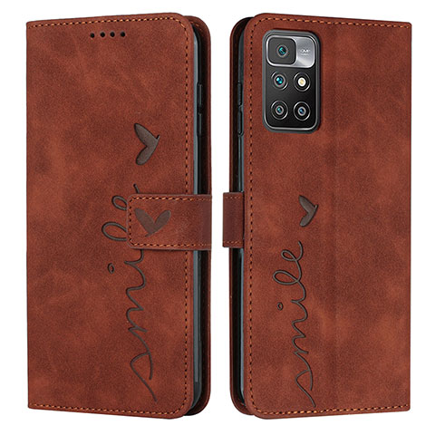 Funda de Cuero Cartera con Soporte Carcasa Y03X para Xiaomi Redmi 10 4G Marron