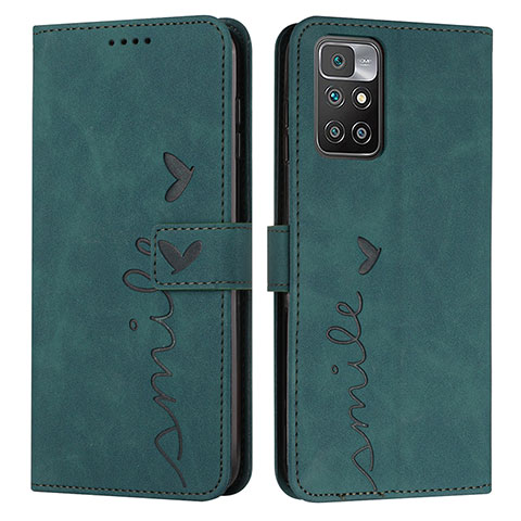 Funda de Cuero Cartera con Soporte Carcasa Y03X para Xiaomi Redmi 10 4G Verde