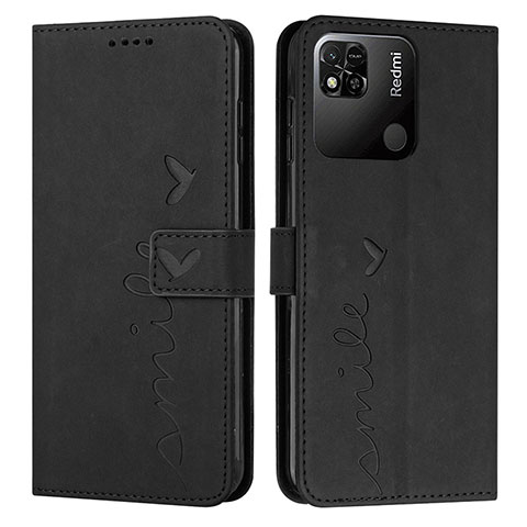 Funda de Cuero Cartera con Soporte Carcasa Y03X para Xiaomi Redmi 10 India Negro