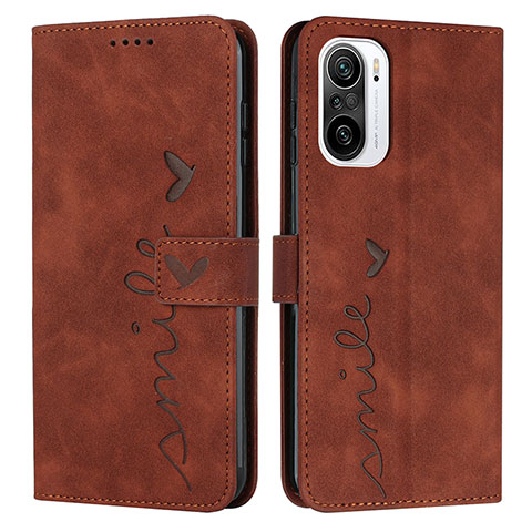 Funda de Cuero Cartera con Soporte Carcasa Y03X para Xiaomi Redmi K40 5G Marron