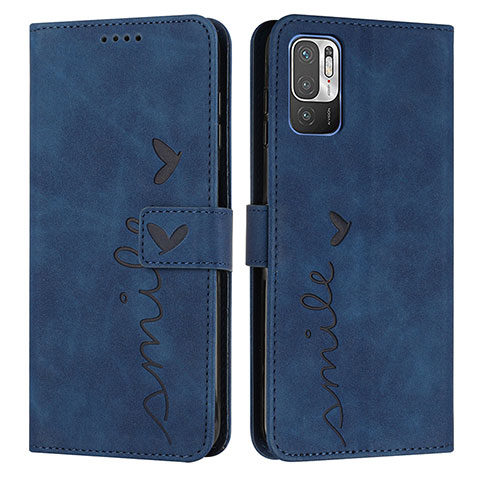 Funda de Cuero Cartera con Soporte Carcasa Y03X para Xiaomi Redmi Note 10 5G Azul