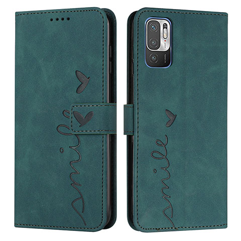 Funda de Cuero Cartera con Soporte Carcasa Y03X para Xiaomi Redmi Note 10 5G Verde