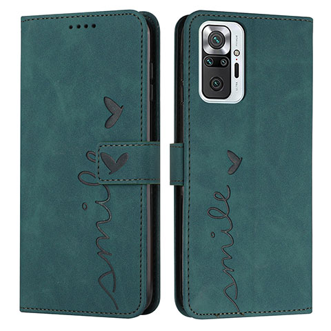 Funda de Cuero Cartera con Soporte Carcasa Y03X para Xiaomi Redmi Note 10 Pro 4G Verde