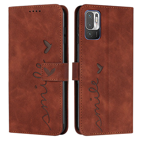 Funda de Cuero Cartera con Soporte Carcasa Y03X para Xiaomi Redmi Note 10T 5G Marron