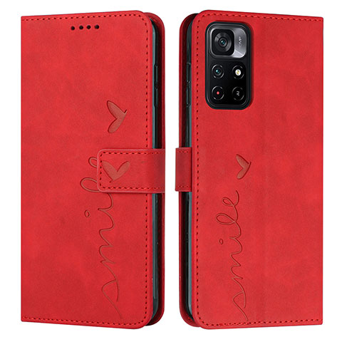 Funda de Cuero Cartera con Soporte Carcasa Y03X para Xiaomi Redmi Note 11 5G Rojo