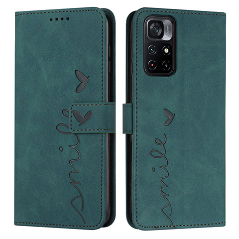 Funda de Cuero Cartera con Soporte Carcasa Y03X para Xiaomi Redmi Note 11 5G Verde