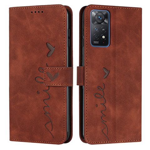 Funda de Cuero Cartera con Soporte Carcasa Y03X para Xiaomi Redmi Note 11 Pro 5G Marron