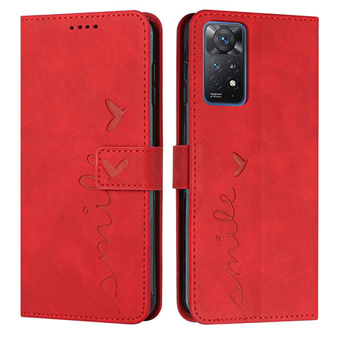 Funda de Cuero Cartera con Soporte Carcasa Y03X para Xiaomi Redmi Note 11 Pro 5G Rojo