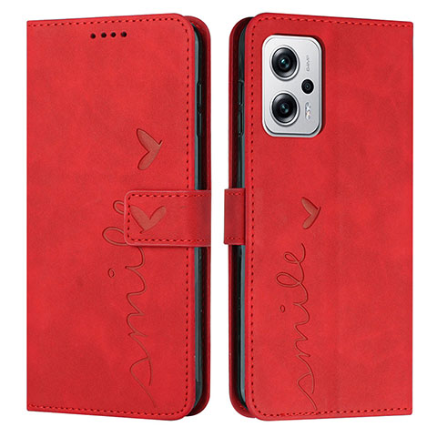 Funda de Cuero Cartera con Soporte Carcasa Y03X para Xiaomi Redmi Note 11T Pro+ Plus 5G Rojo