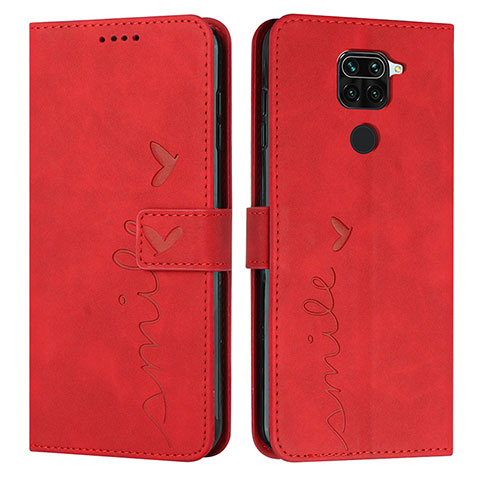 Funda de Cuero Cartera con Soporte Carcasa Y03X para Xiaomi Redmi Note 9 Rojo