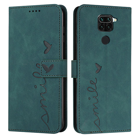 Funda de Cuero Cartera con Soporte Carcasa Y03X para Xiaomi Redmi Note 9 Verde