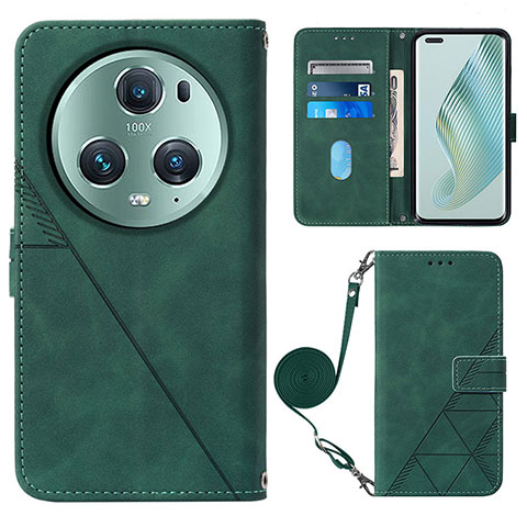 Funda de Cuero Cartera con Soporte Carcasa Y04B para Huawei Honor Magic5 Pro 5G Verde