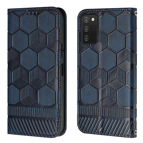 Funda de Cuero Cartera con Soporte Carcasa Y04B para Samsung Galaxy A03s Azul