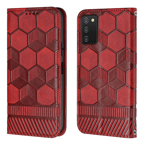 Funda de Cuero Cartera con Soporte Carcasa Y04B para Samsung Galaxy A03s Rojo