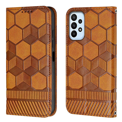 Funda de Cuero Cartera con Soporte Carcasa Y04B para Samsung Galaxy A23 4G Marron Claro